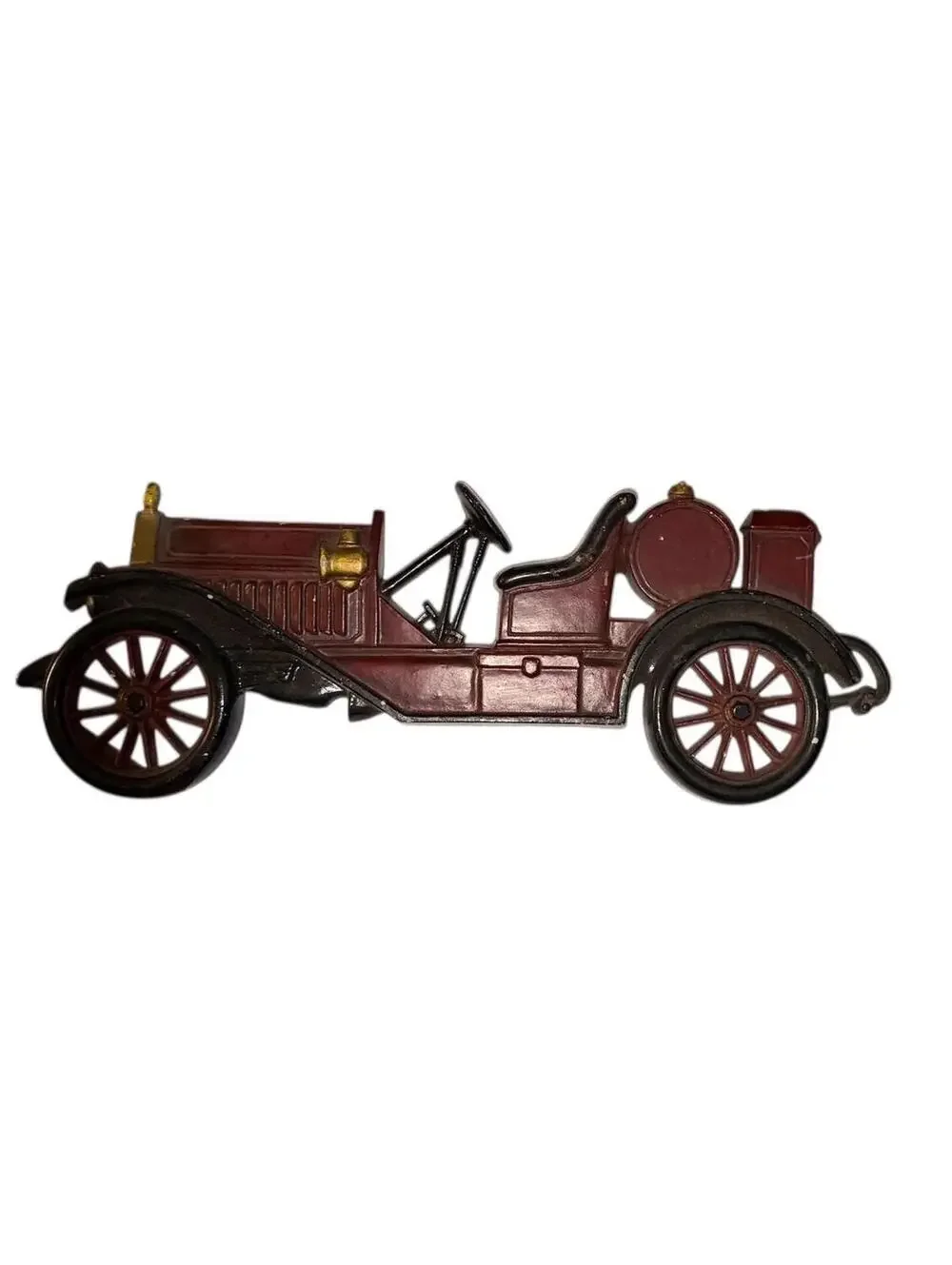 Sexton Vintage Car Wall Decor Plaque Antique Roadster Metal Burgundy Gold
